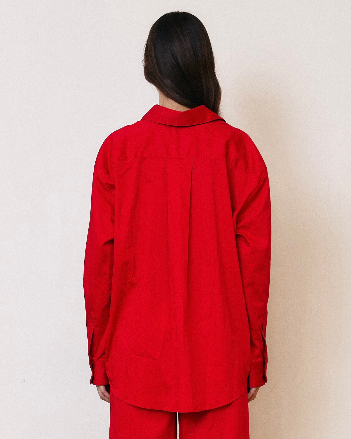 AIMER - Essential Oversized Shirt in Red Bonjour