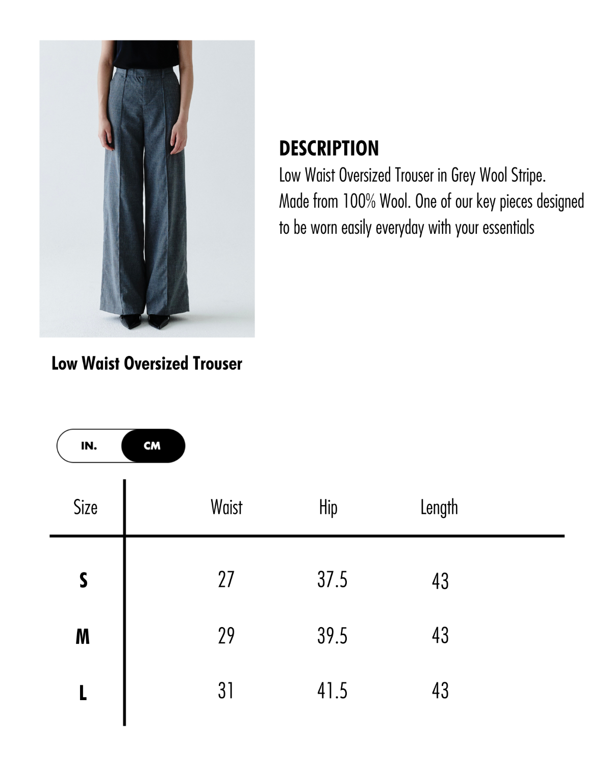 AIMER - Low Waist Oversized Trousers in Black Contrast