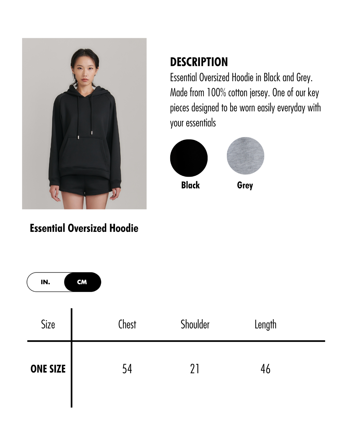 AIMER - Oversized Hoodie in Black