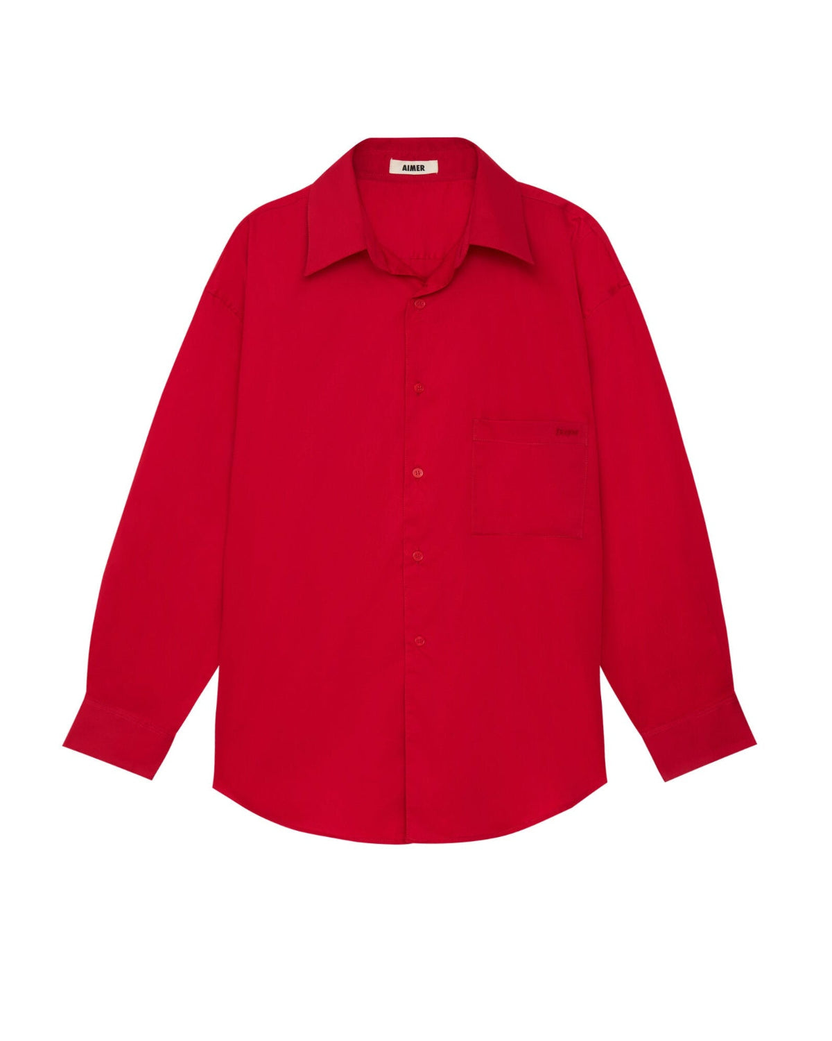 AIMER - Essential Oversized Shirt in Red Bonjour