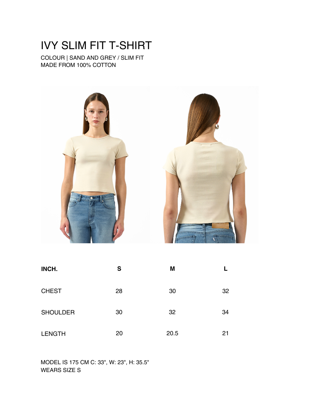 AIMER Core Essential - Ivy Slim Fit T-Shirt in Sand