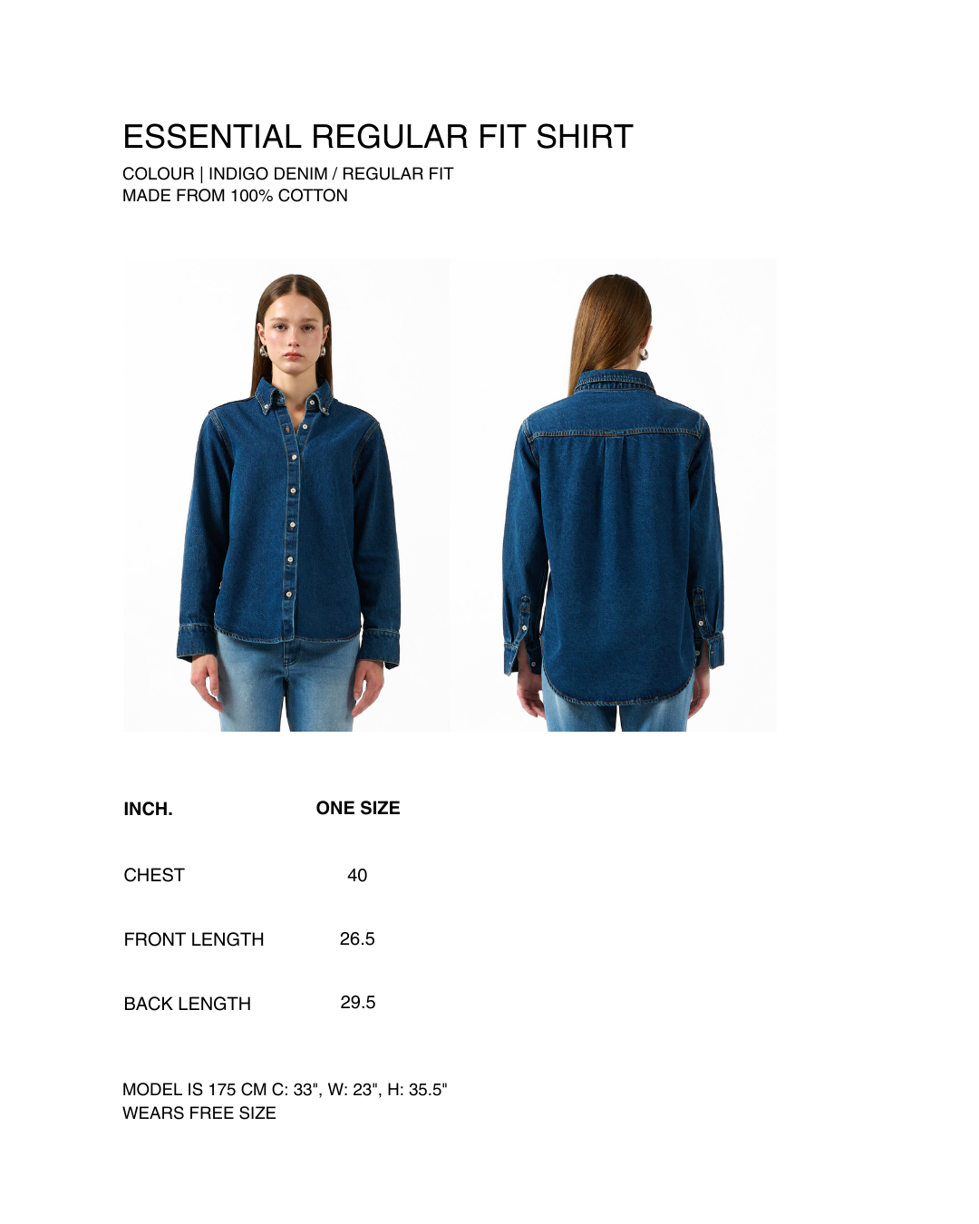AIMER Denim Edition - Essential Regular Fit Shirt in Indigo Denim