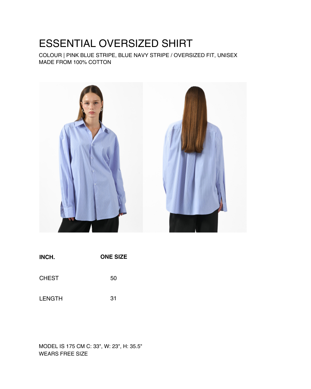AIMER Core Essential - Oversized Shirt in Pink Blue Stripe