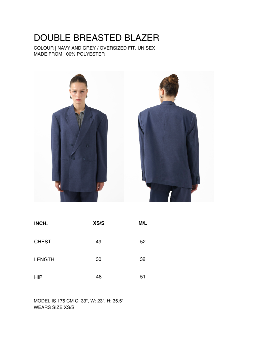 AIMER Core Essential - Double Breasted Blazer in Grey