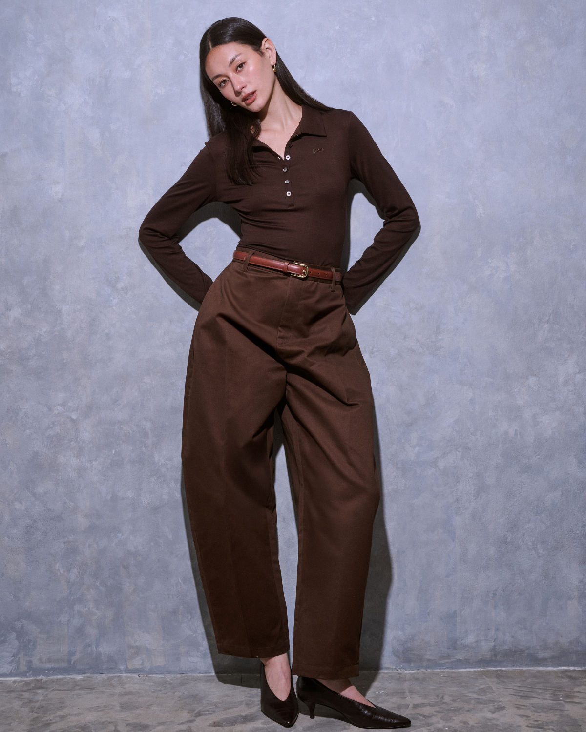 Jungle Urbaine - Barrel Trousers in Brown Wool