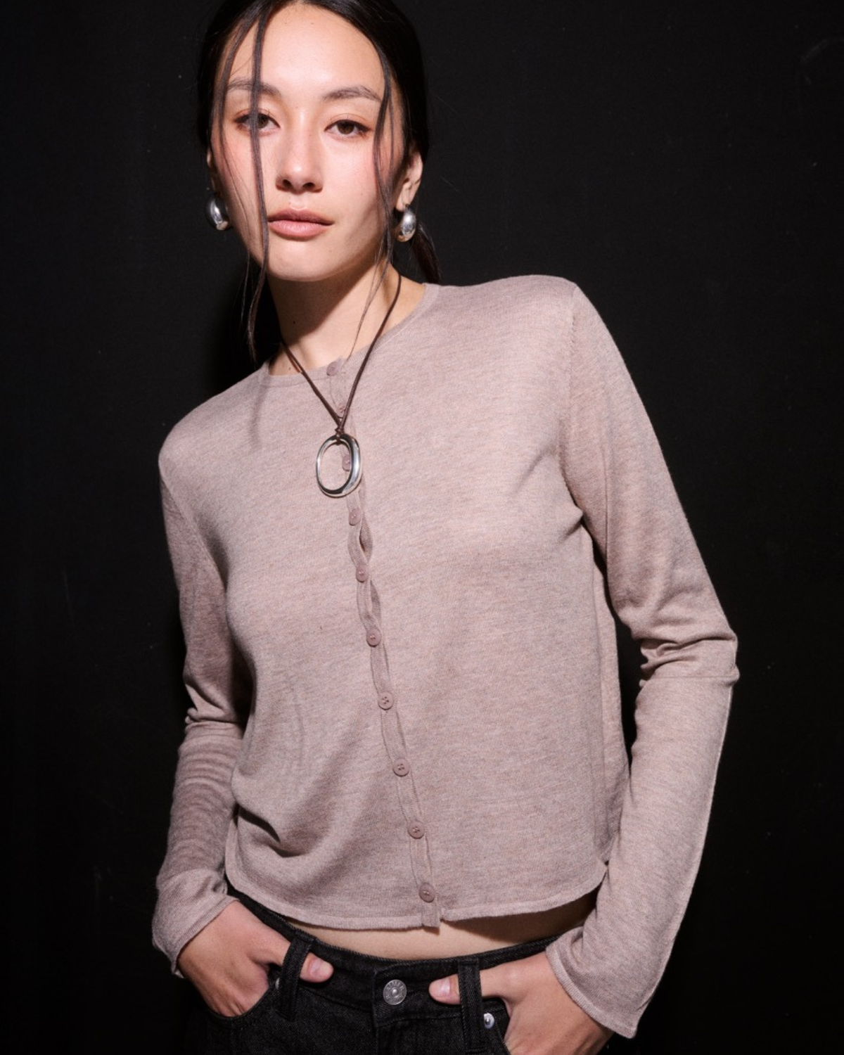Jungle Urbaine - Cashmere Knitted Cardigan in Mocha
