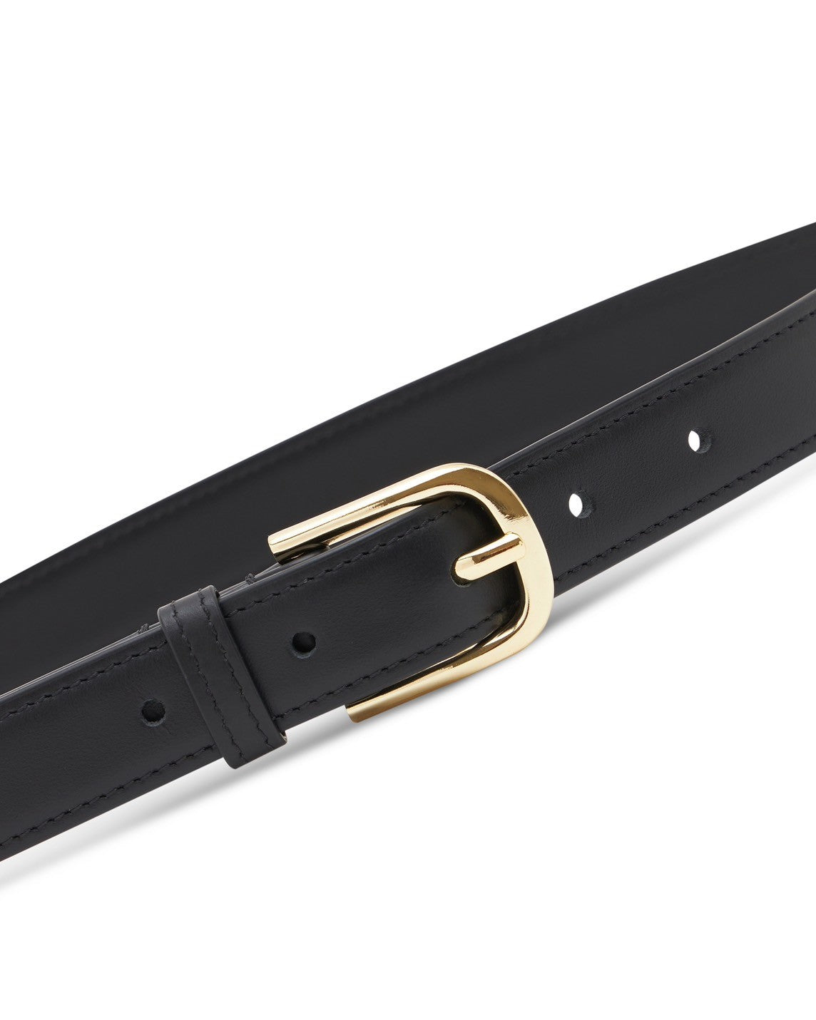 AIMER - Essential Leather Belt in Black Gold