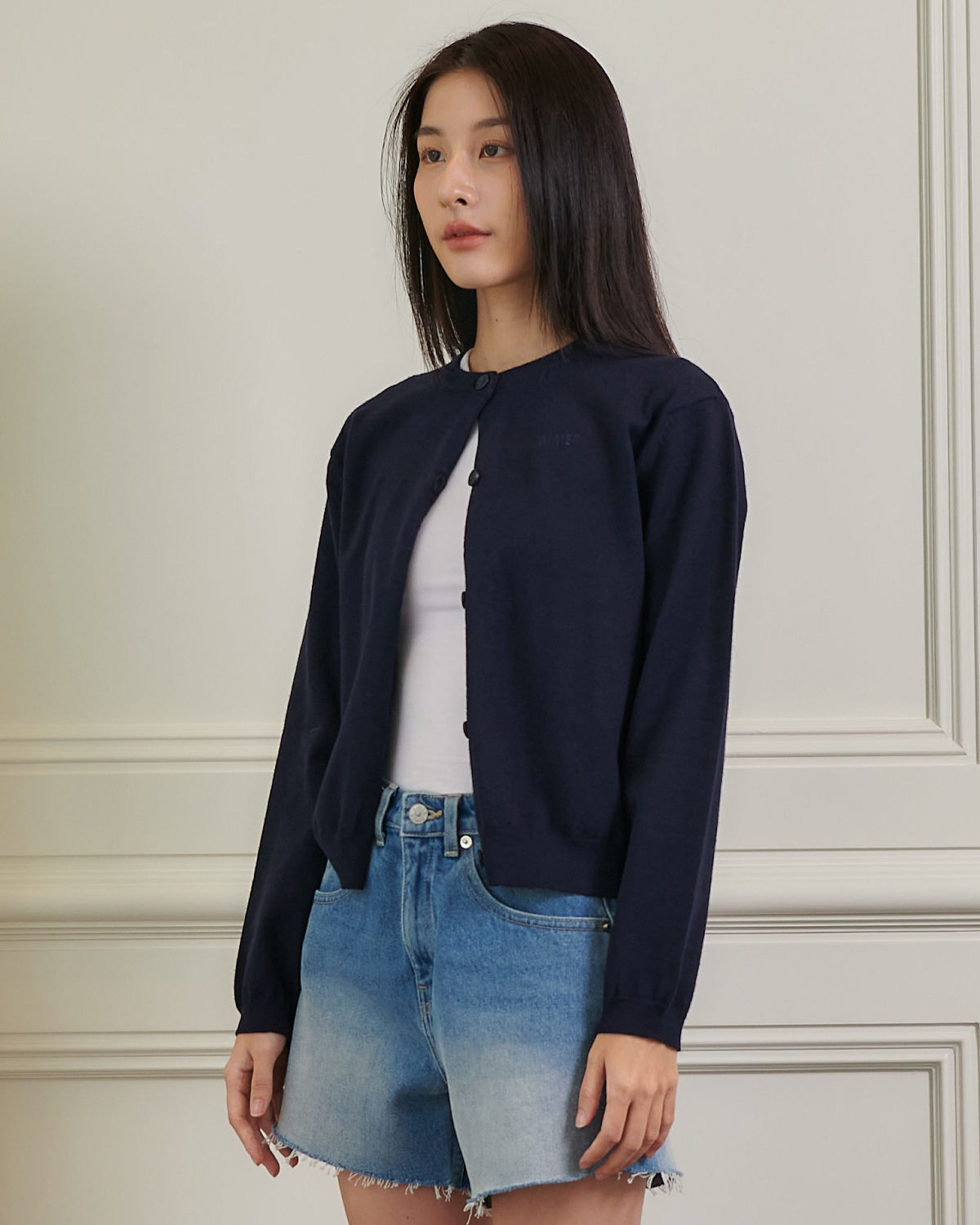 AIMER - Essential Cardigan in Navy