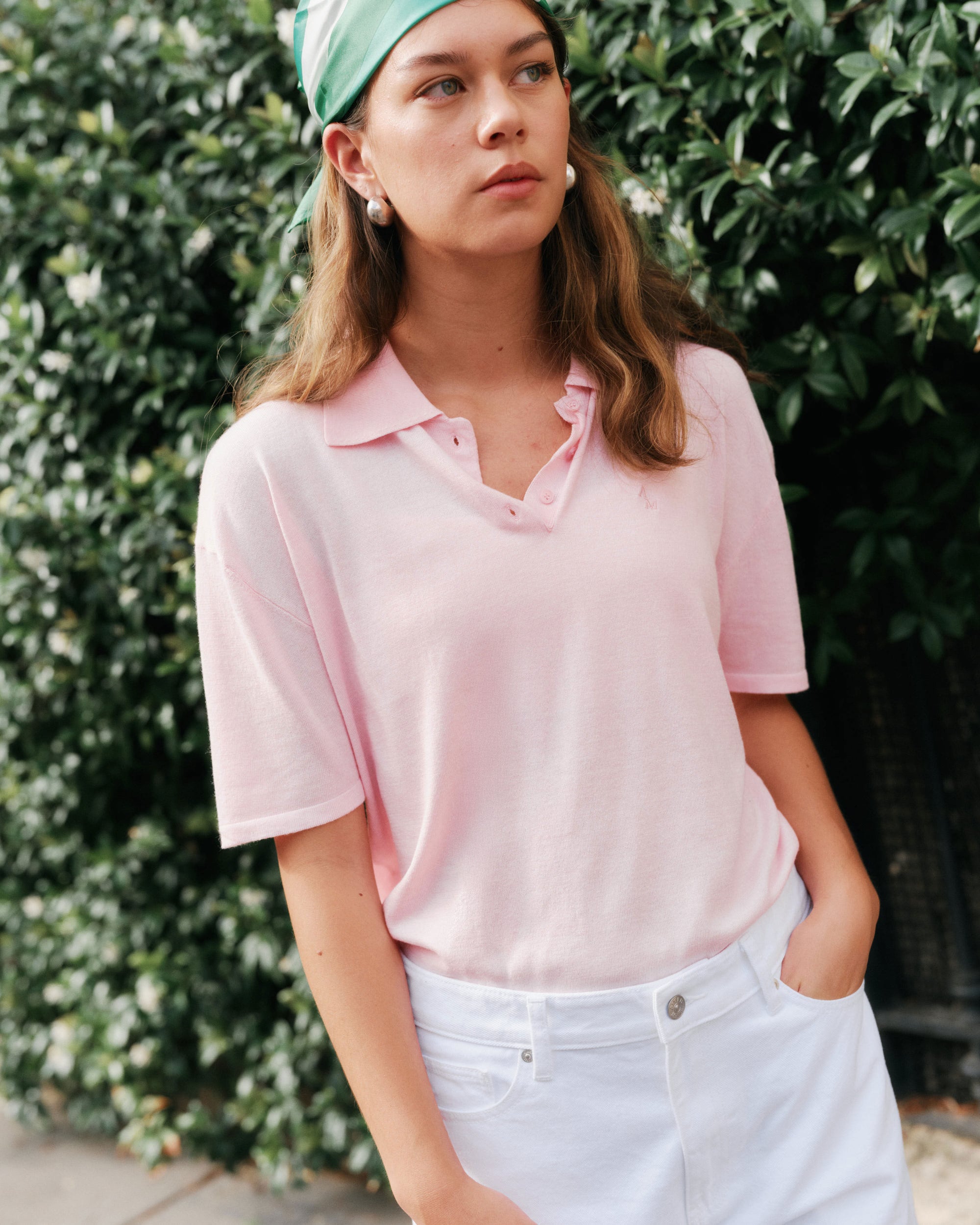 Été Parisien - Oversized Polo Top in Pink