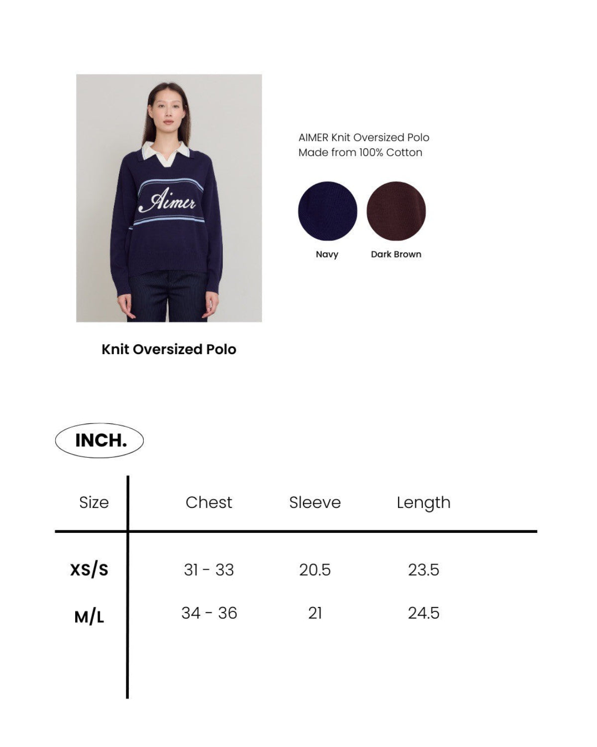 Le Hotelier - Knit Oversized Polo in Navy