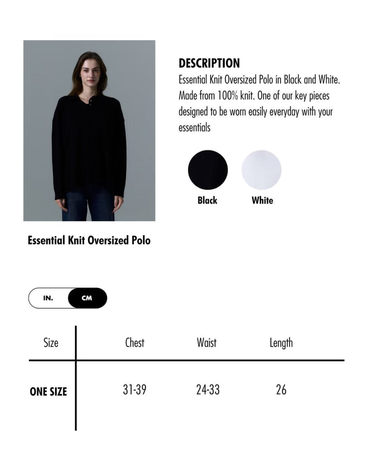 Holiday Collection - Essential Knit Oversized Polo in Dark Brown Stripe