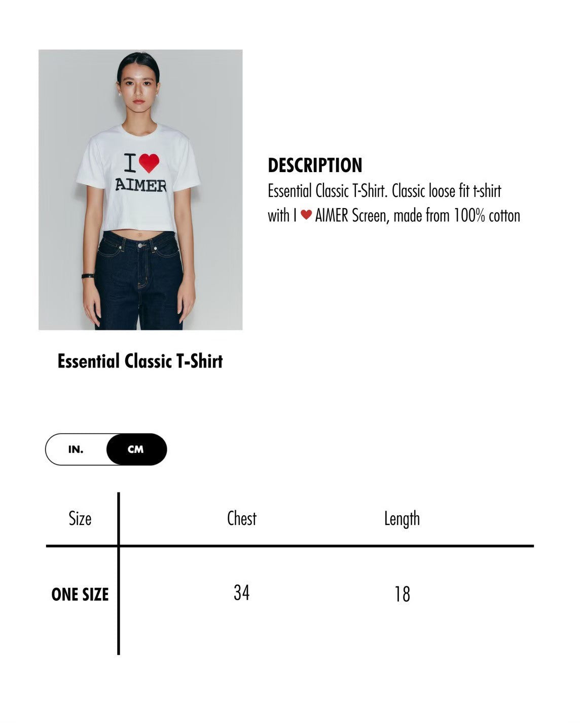 AIMER - Essential Classic T-Shirt in I Love AIMER