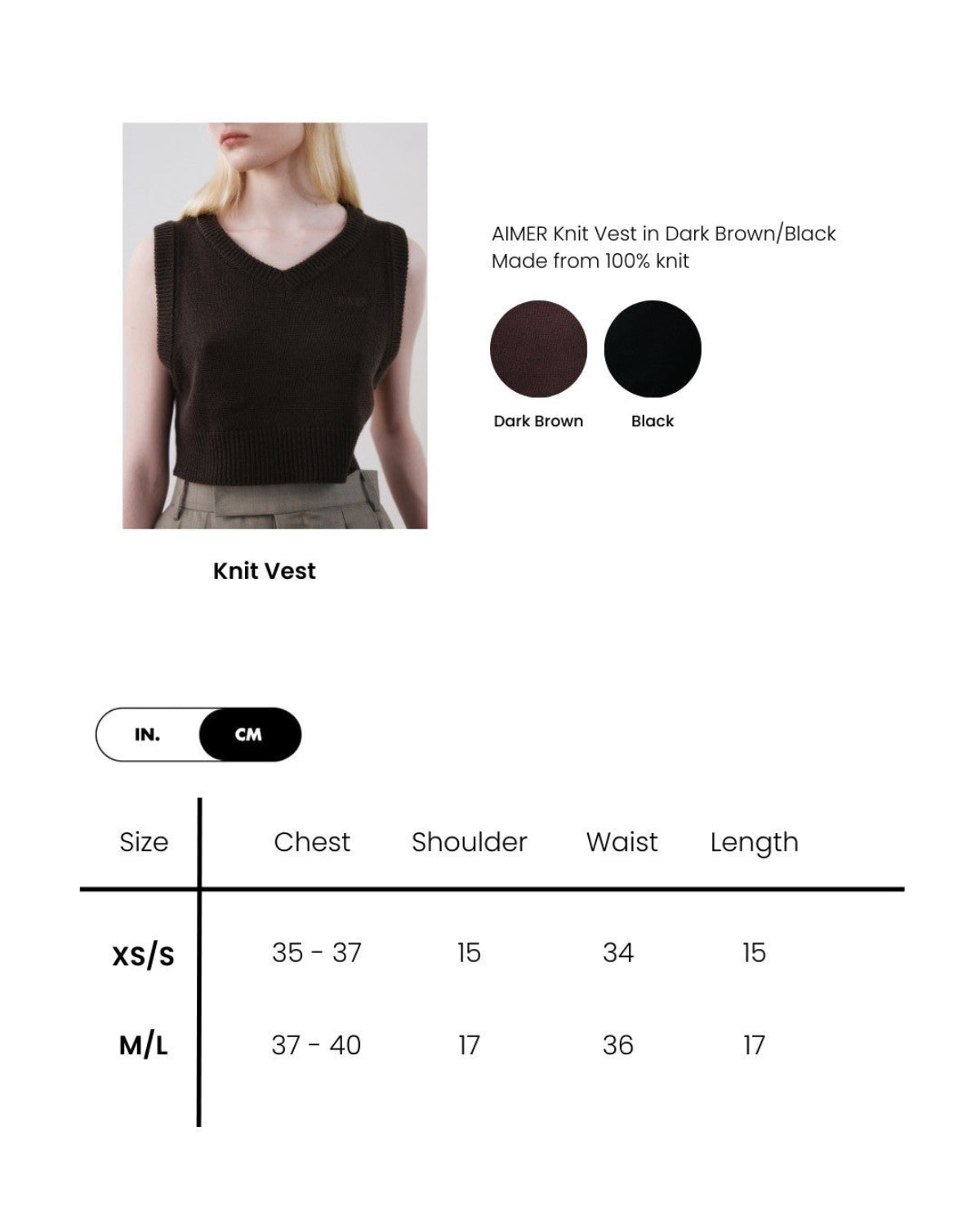 Holiday Collection - Essential Knit Vest in Crop Black