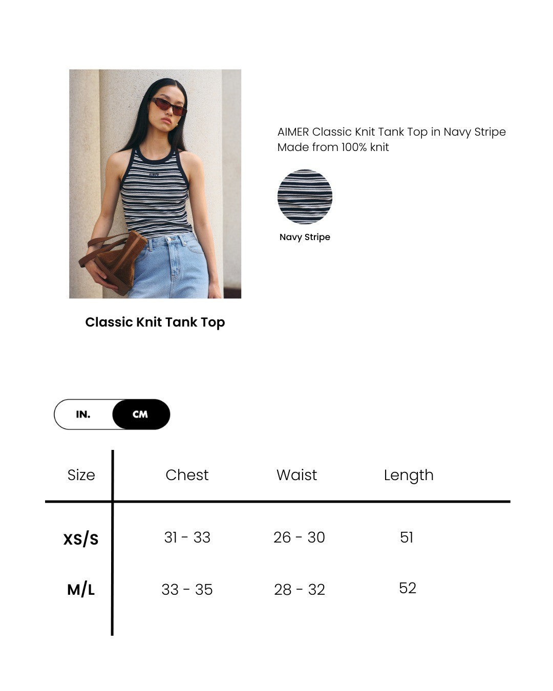 SS25 Elevated Office - Knit Tank Top in Ivory/Brown