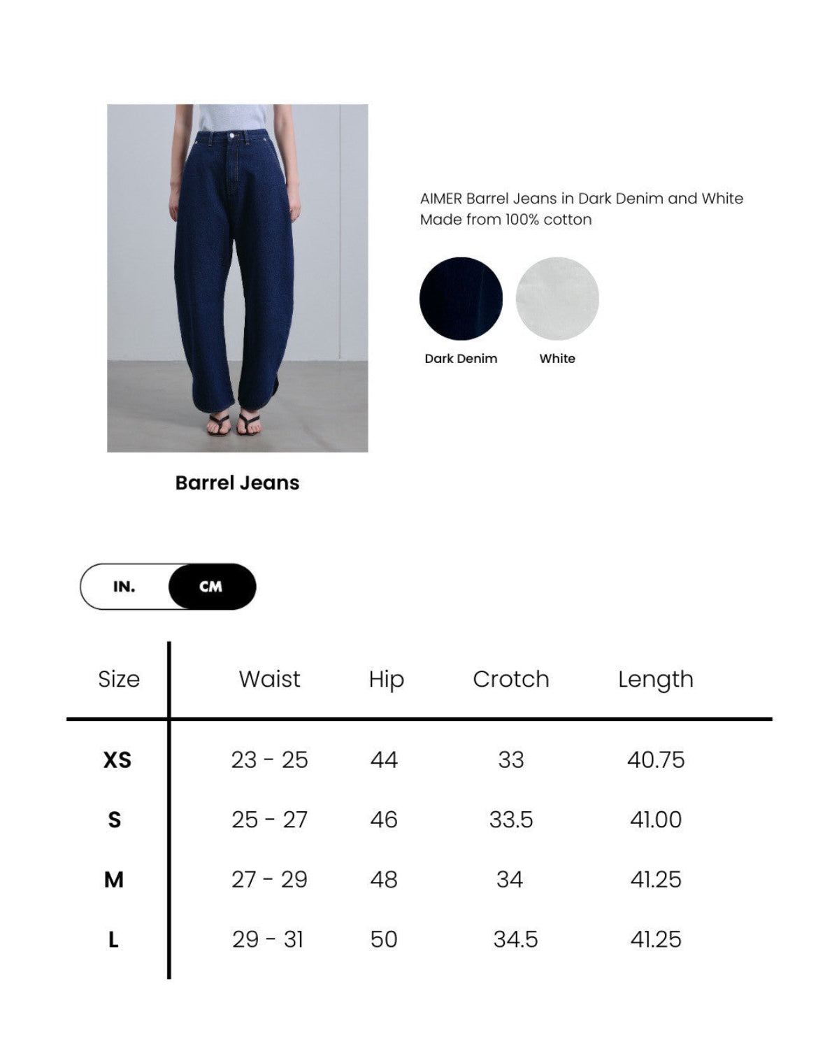 SS25 Denim - Barrel Jeans in Dark Denim