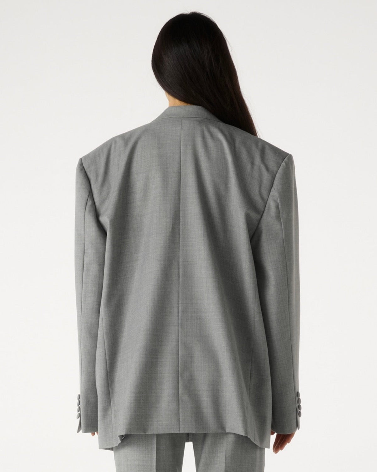 SS25 Elevated Office - Single Button Suit in Light Grey Wool
