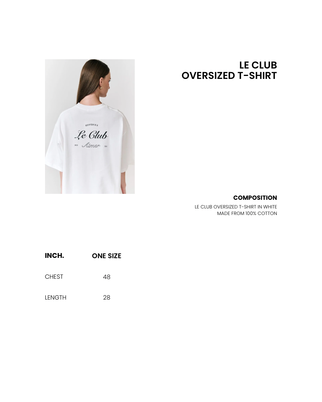 Été Parisien - Le Club Oversized T-Shirt in White