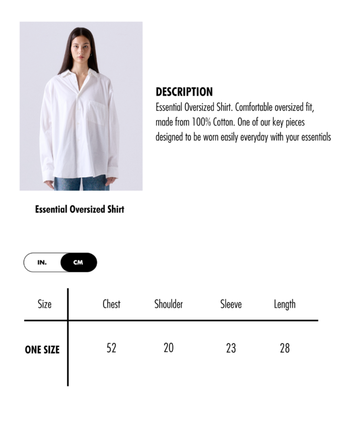 AIMER - Essential Oversized Shirt in Dark Denim
