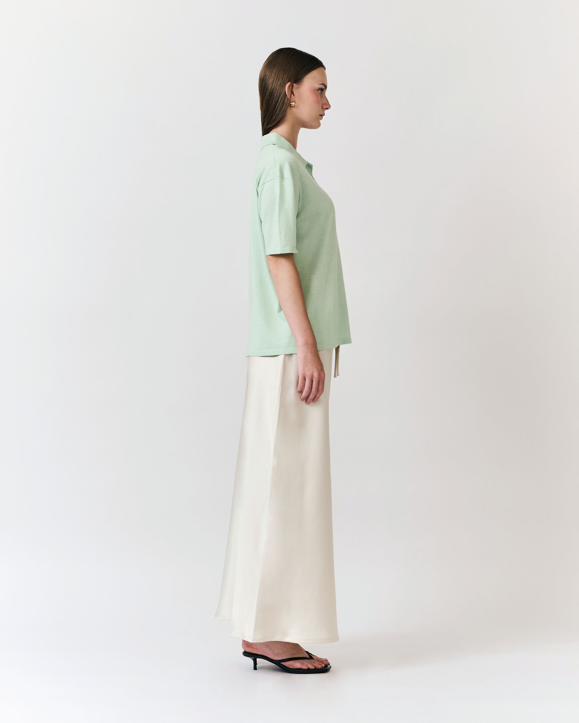 Été Parisien - Oversized Polo Top in Melon