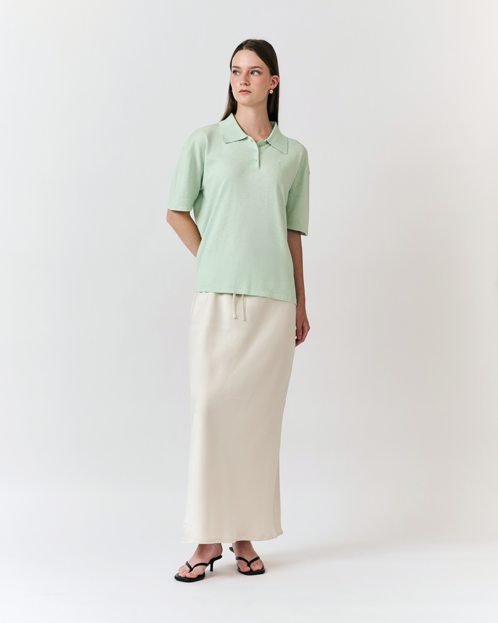 Été Parisien - Oversized Polo Top in Melon