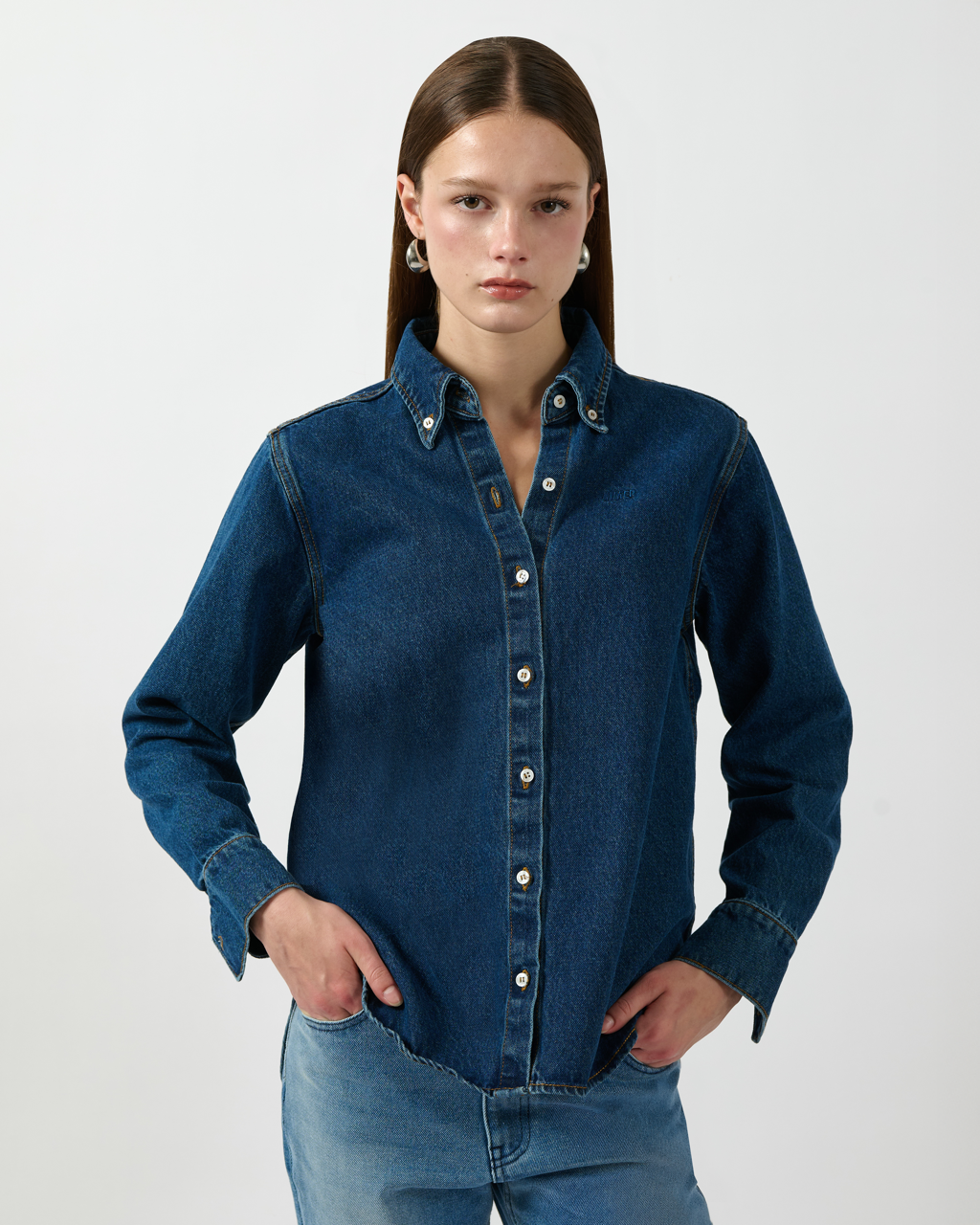 AIMER Denim Edition - Essential Regular Fit Shirt in Indigo Denim