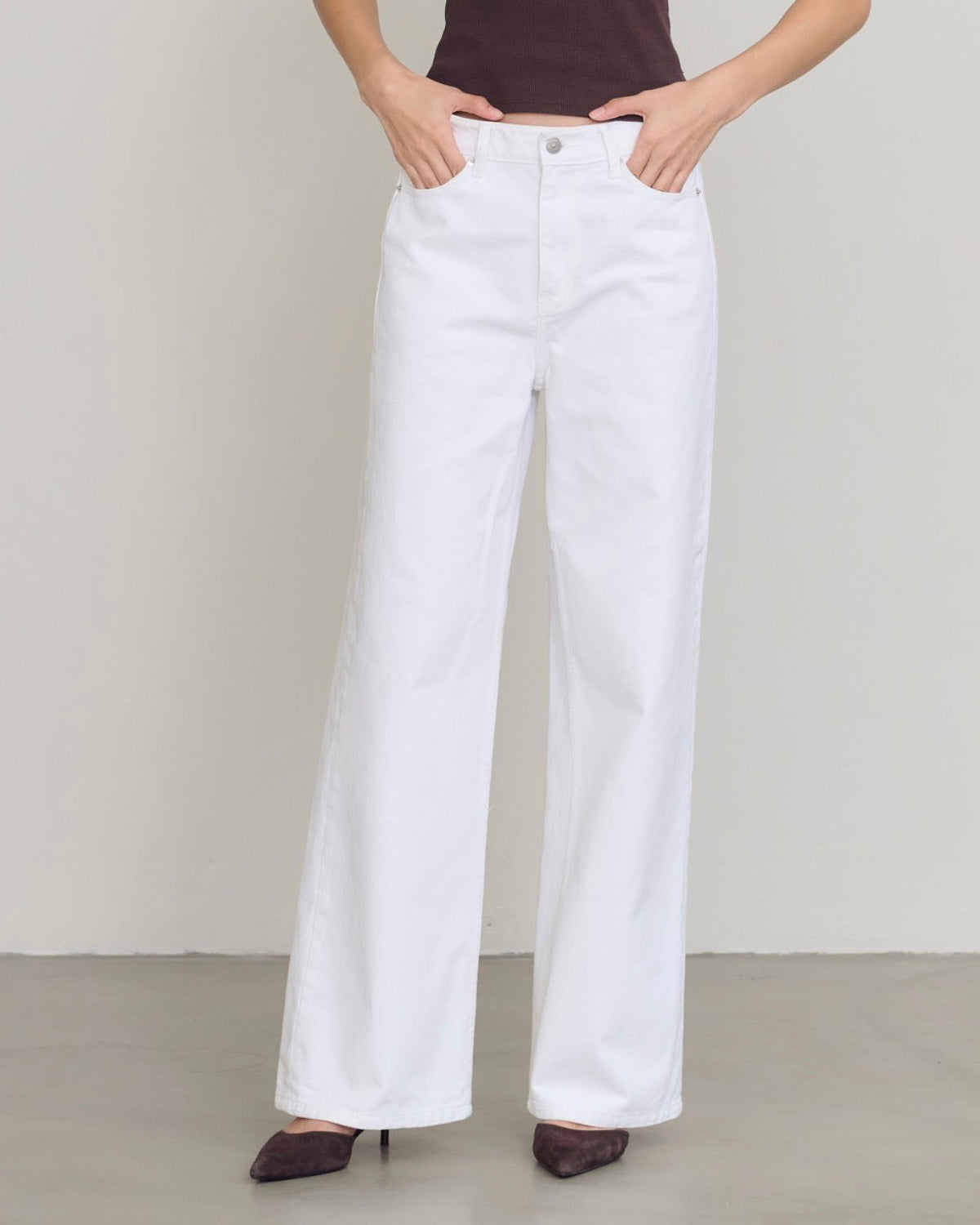 AIMER - 90s Baggy Jeans in White