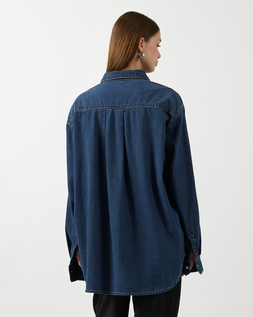 AIMER Denim Edition - Essential Oversized Shirt in Indigo Denim