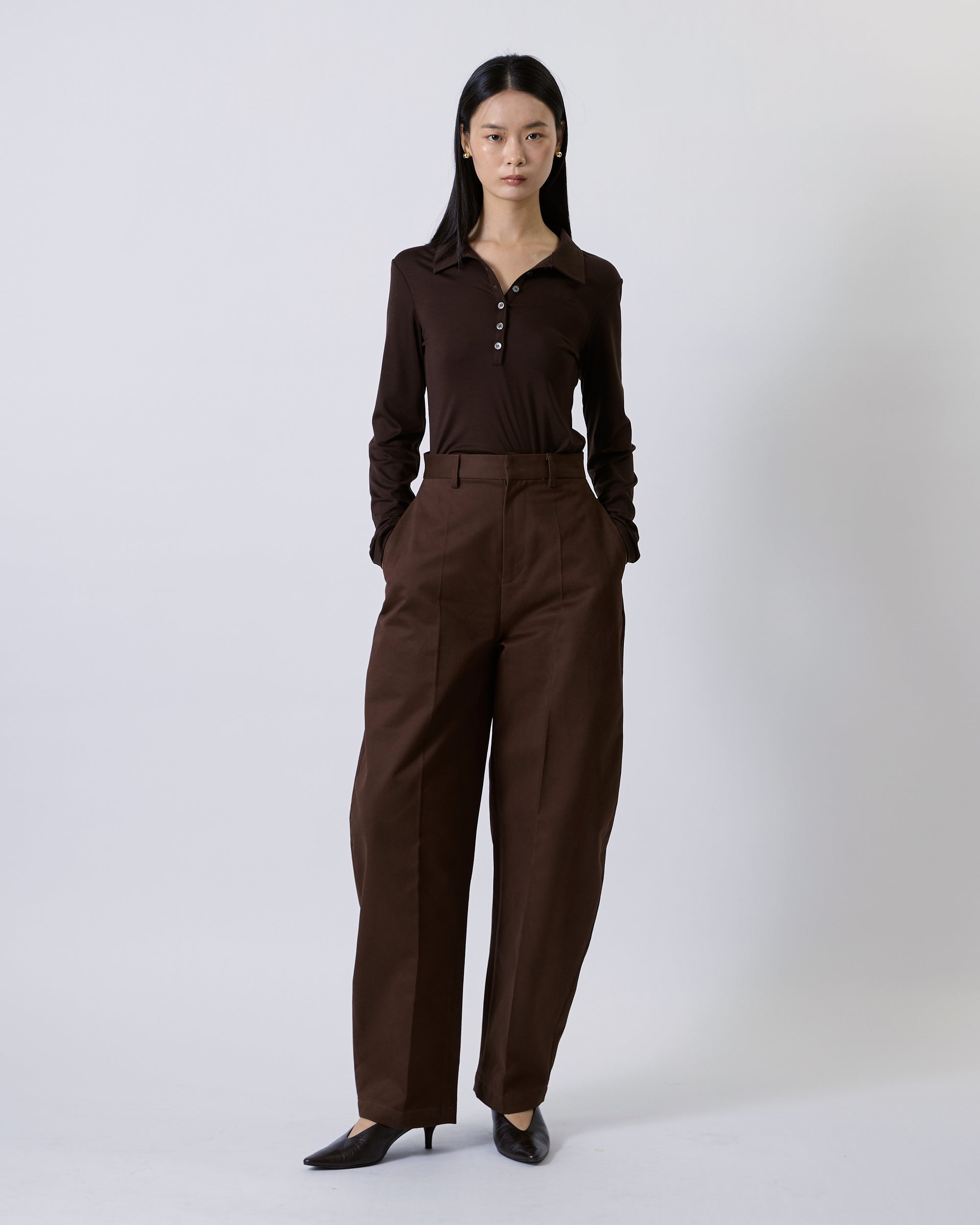 Jungle Urbaine - Barrel Trousers in Brown Wool