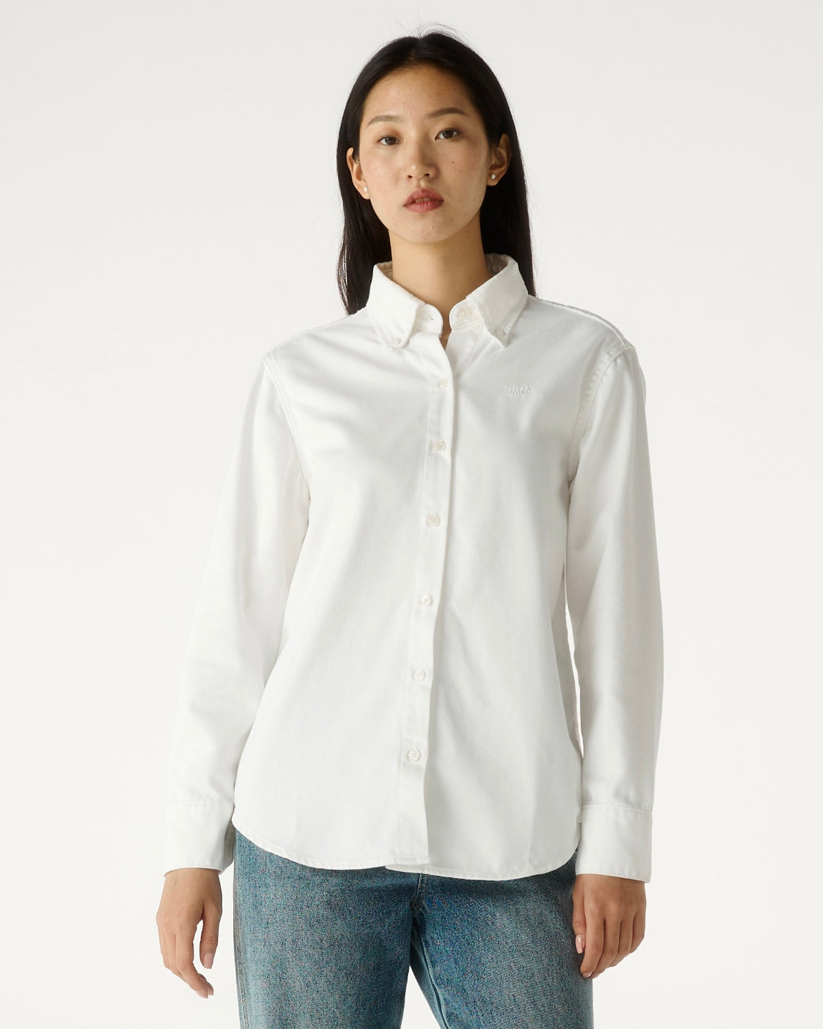 AIMER - Essential Regular Fit Shirt in White Denim