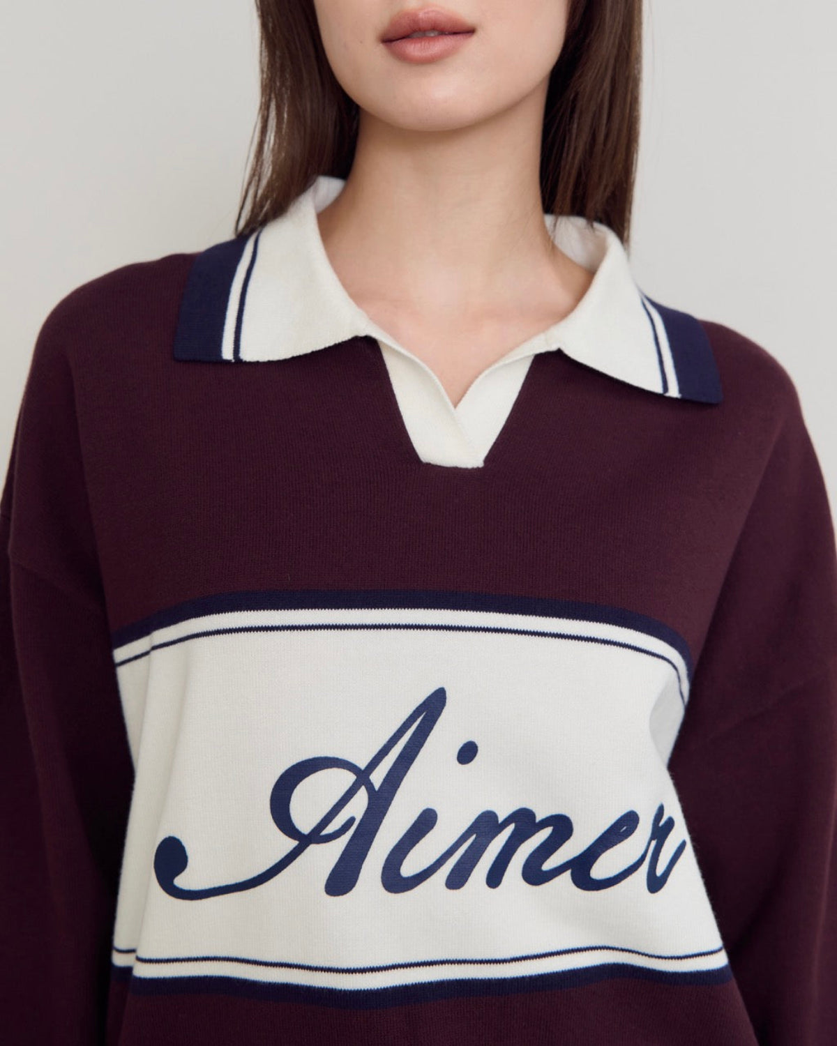 Le Hotelier - Knit Oversized Polo in Dark Brown
