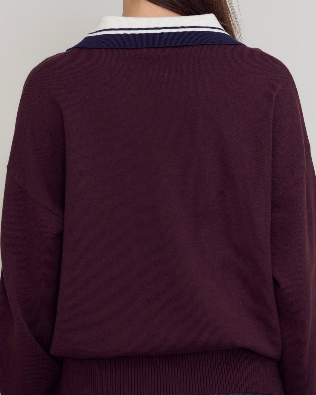 Le Hotelier - Knit Oversized Polo in Dark Brown