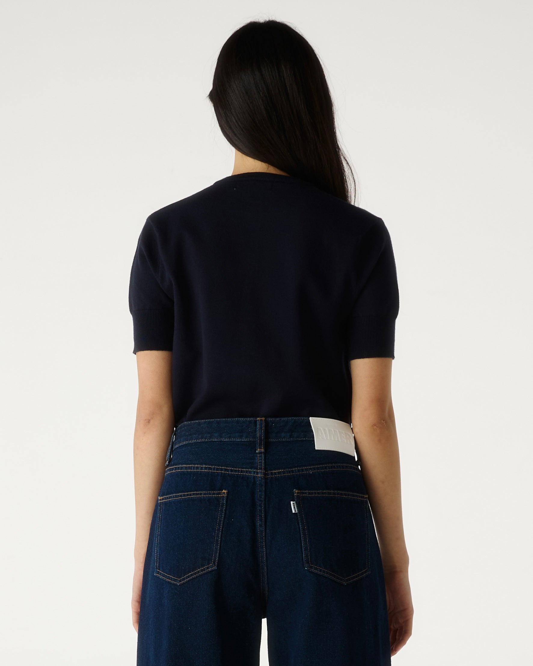 AIMER - Essential Cardigan Short Sleeve in Navy