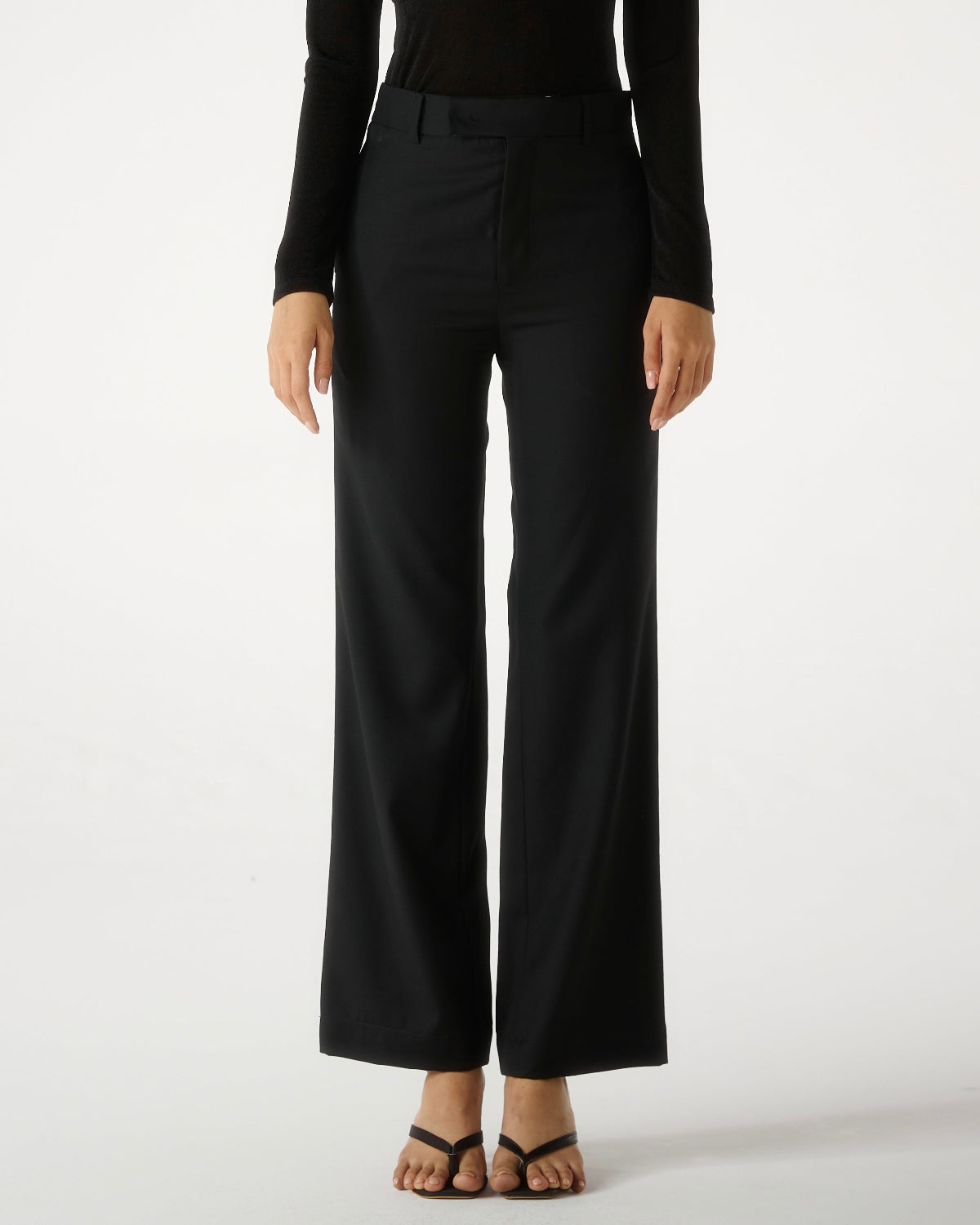 SS25 Elevated Office - Low Waist Straight Trousers in Black