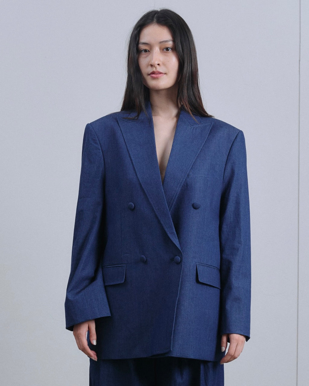 SS25 Denim - Double Breasted Suit in Dark Denim