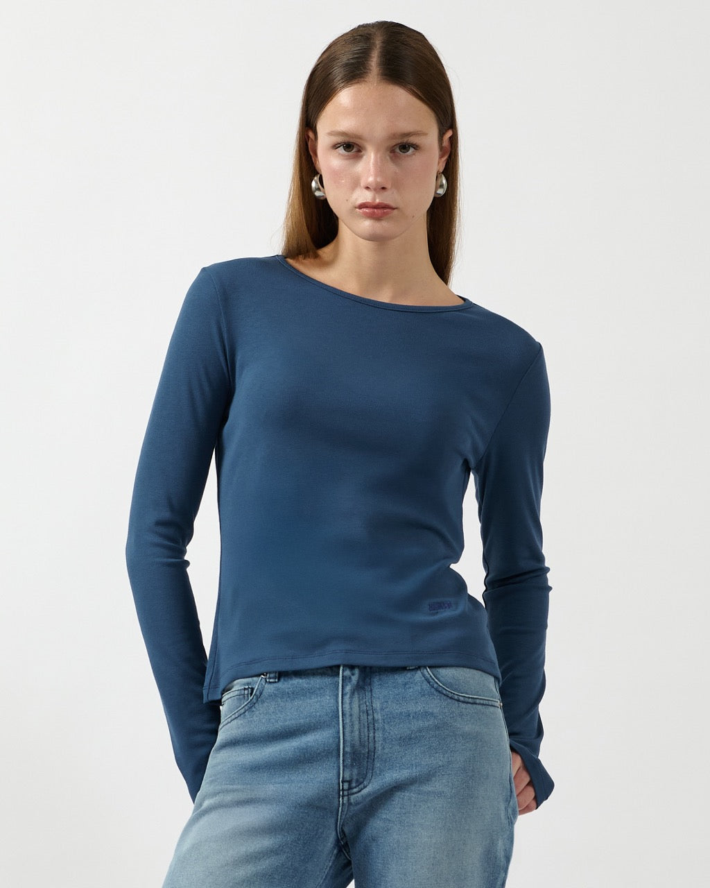 AIMER Core Essential - Classic Long Sleeve T-Shirt in Blue