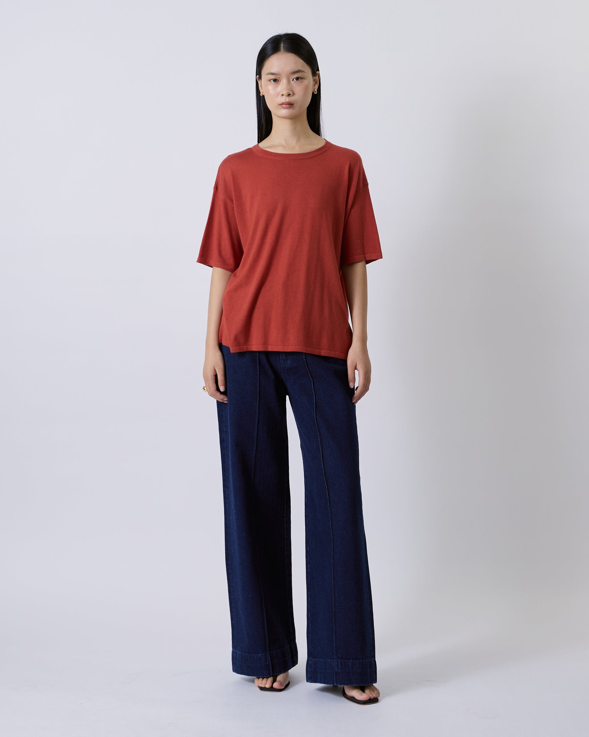 Jungle Urbaine - Oversized Cashmere Tee in Burnt Orange