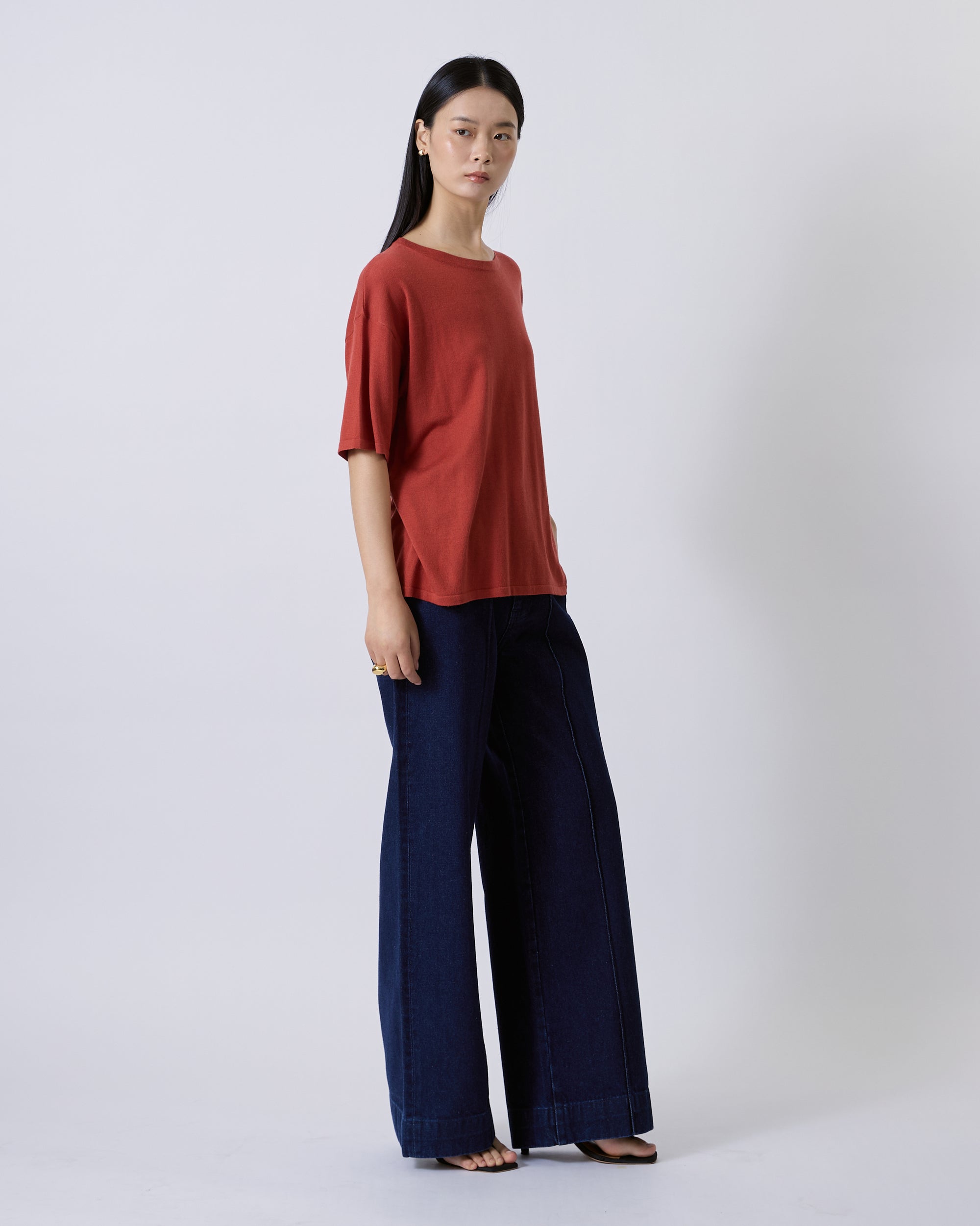 Jungle Urbaine - Oversized Cashmere Tee in Burnt Orange