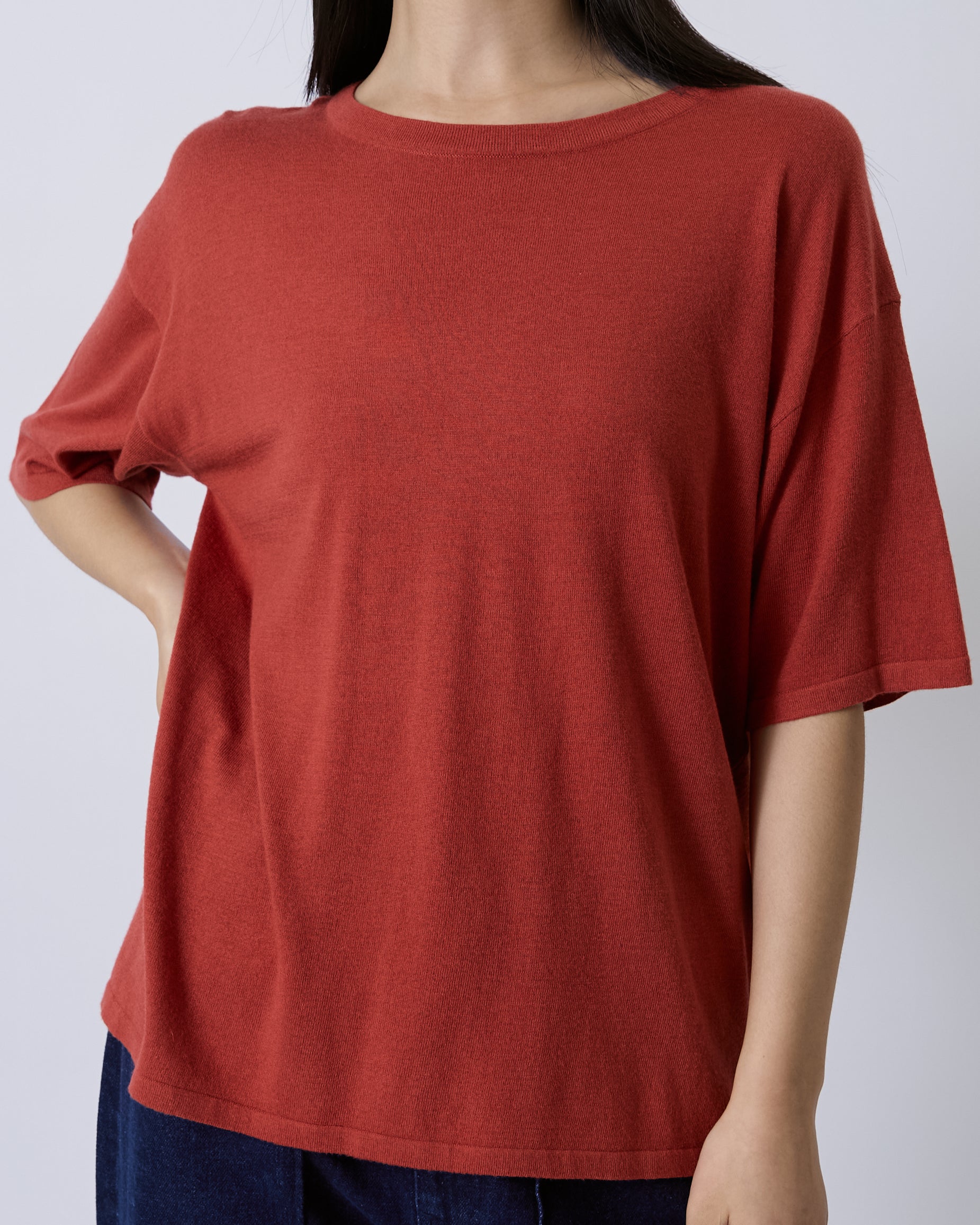 Jungle Urbaine - Oversized Cashmere Tee in Burnt Orange
