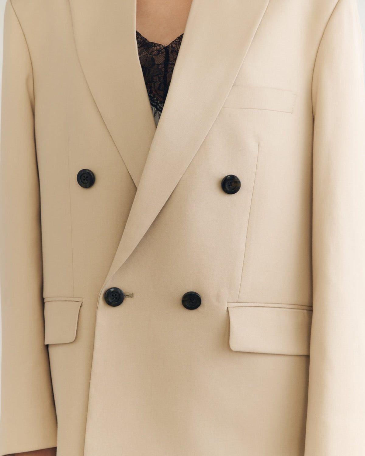 SS25 Day To Night Edition - Double Breasted Suit in Ivory Wool