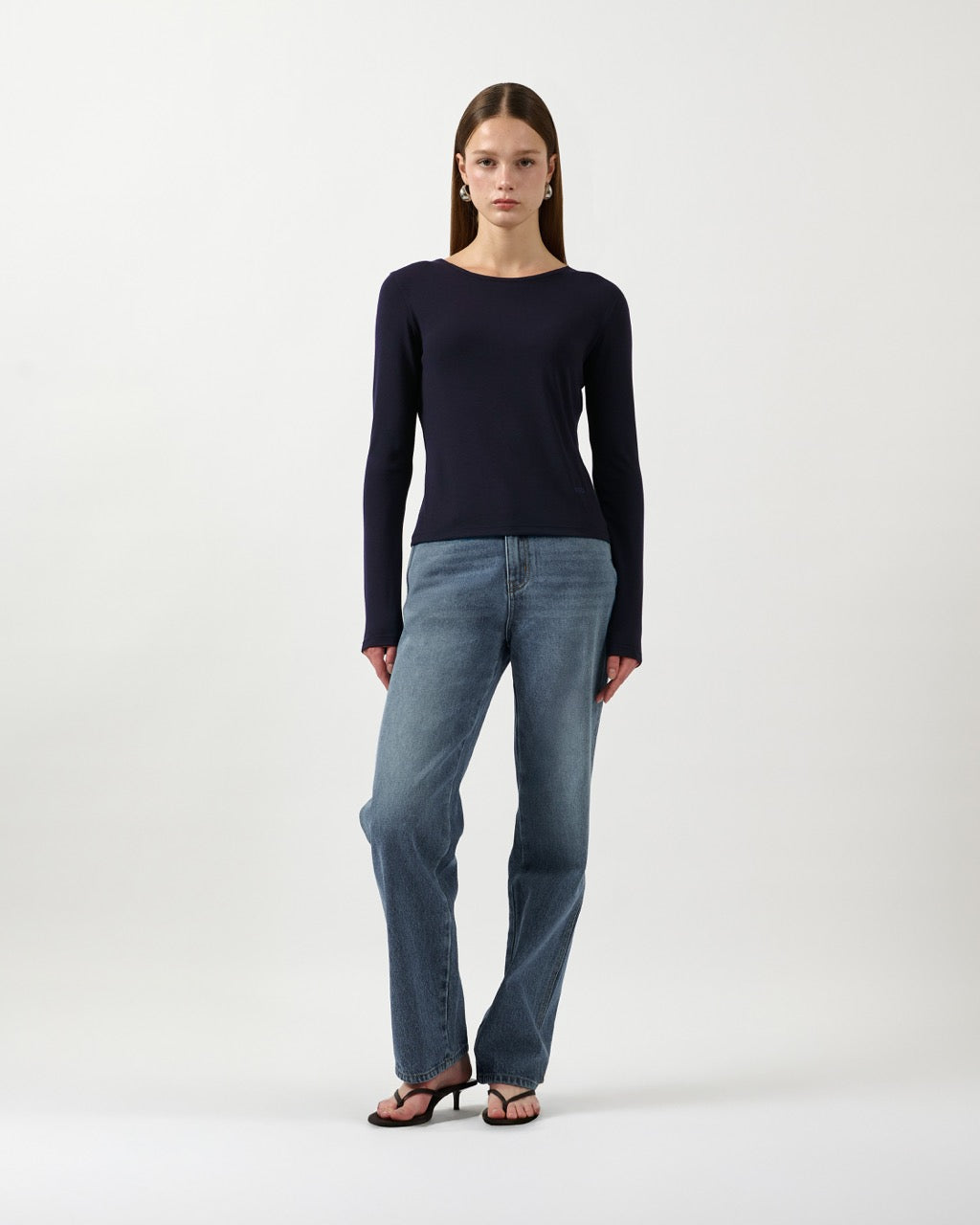 AIMER Core Essential - Classic Long Sleeve T-Shirt in Navy