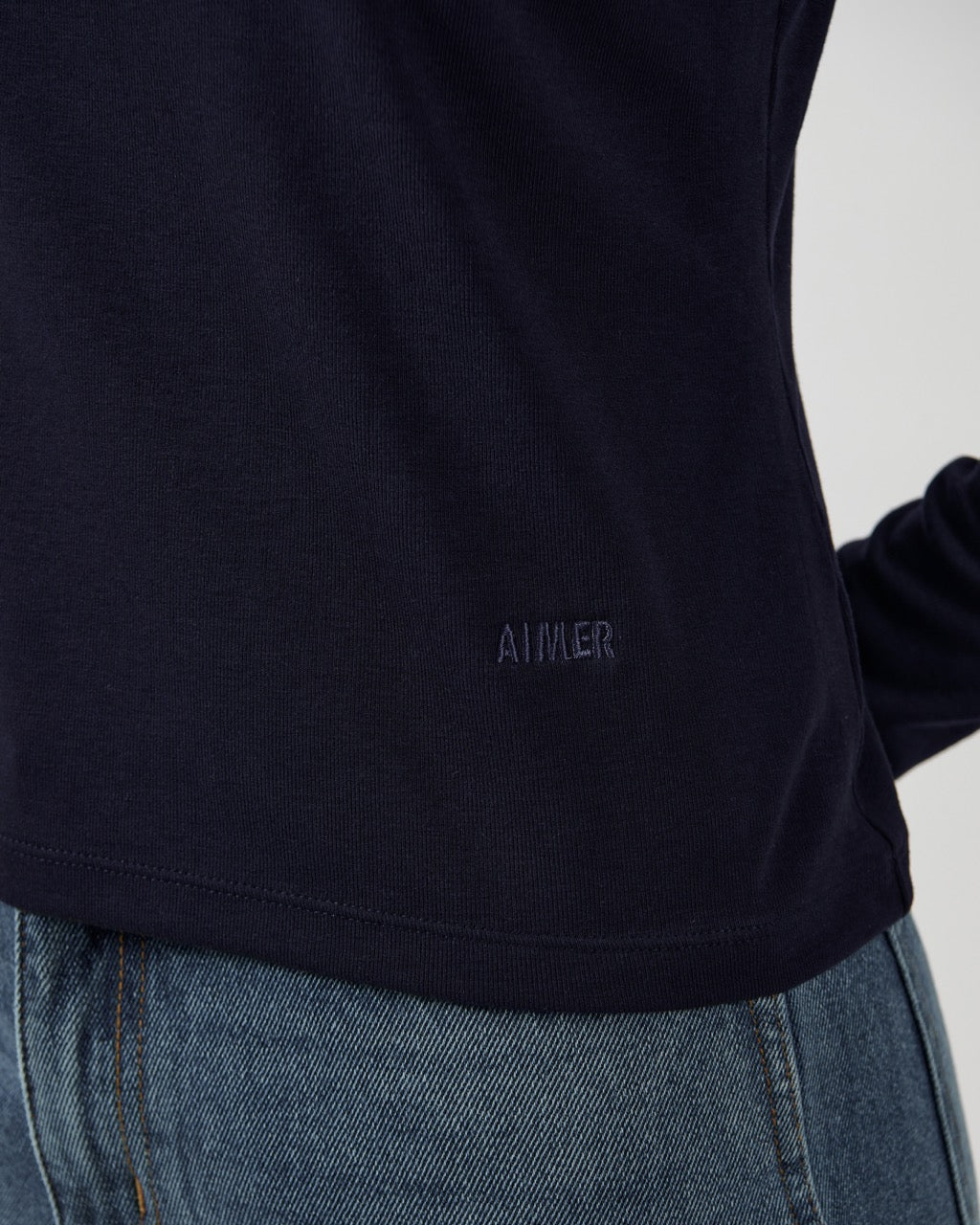 AIMER Core Essential - Classic Long Sleeve T-Shirt in Navy