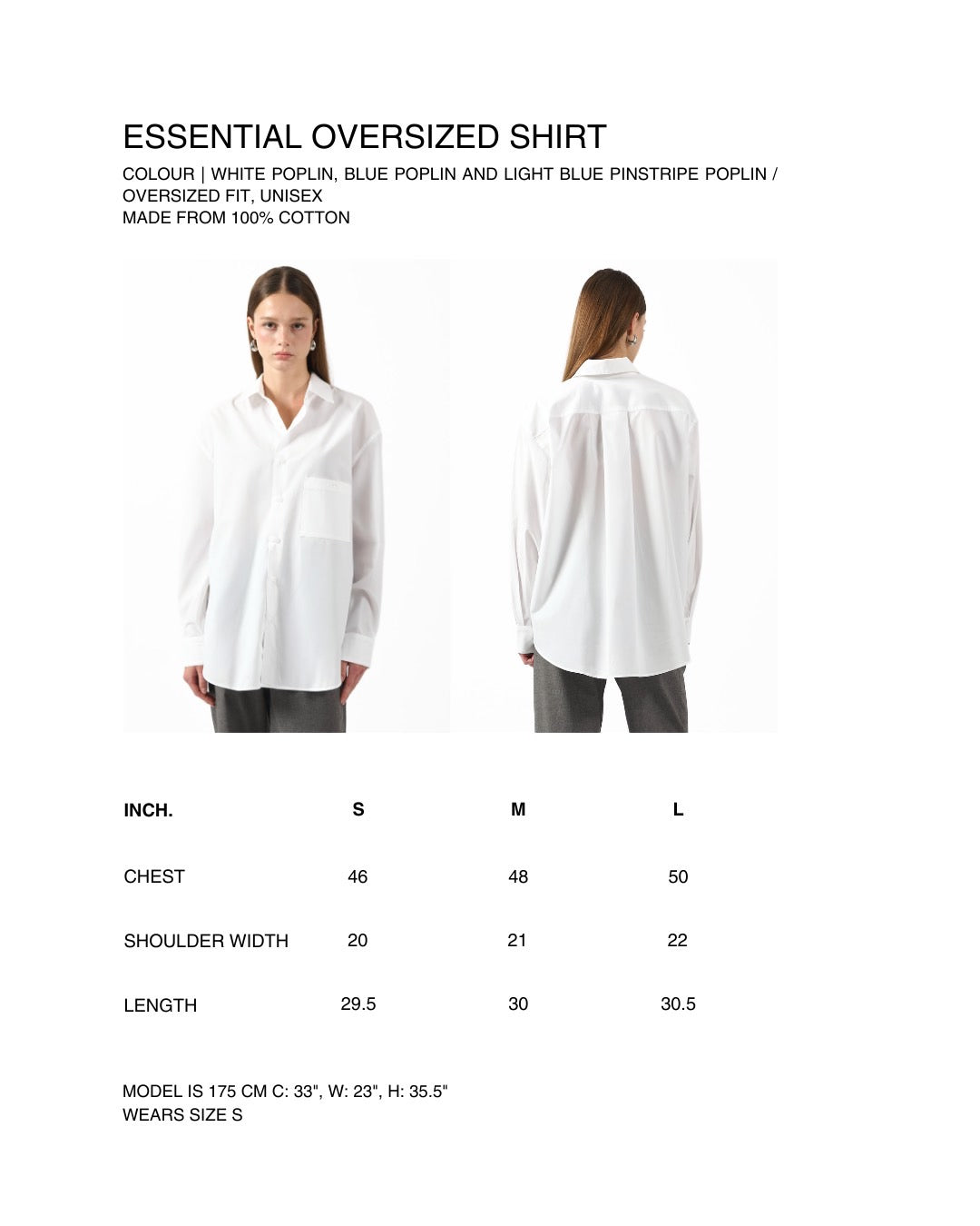 AIMER Core Essential - Oversized Shirt in White Poplin