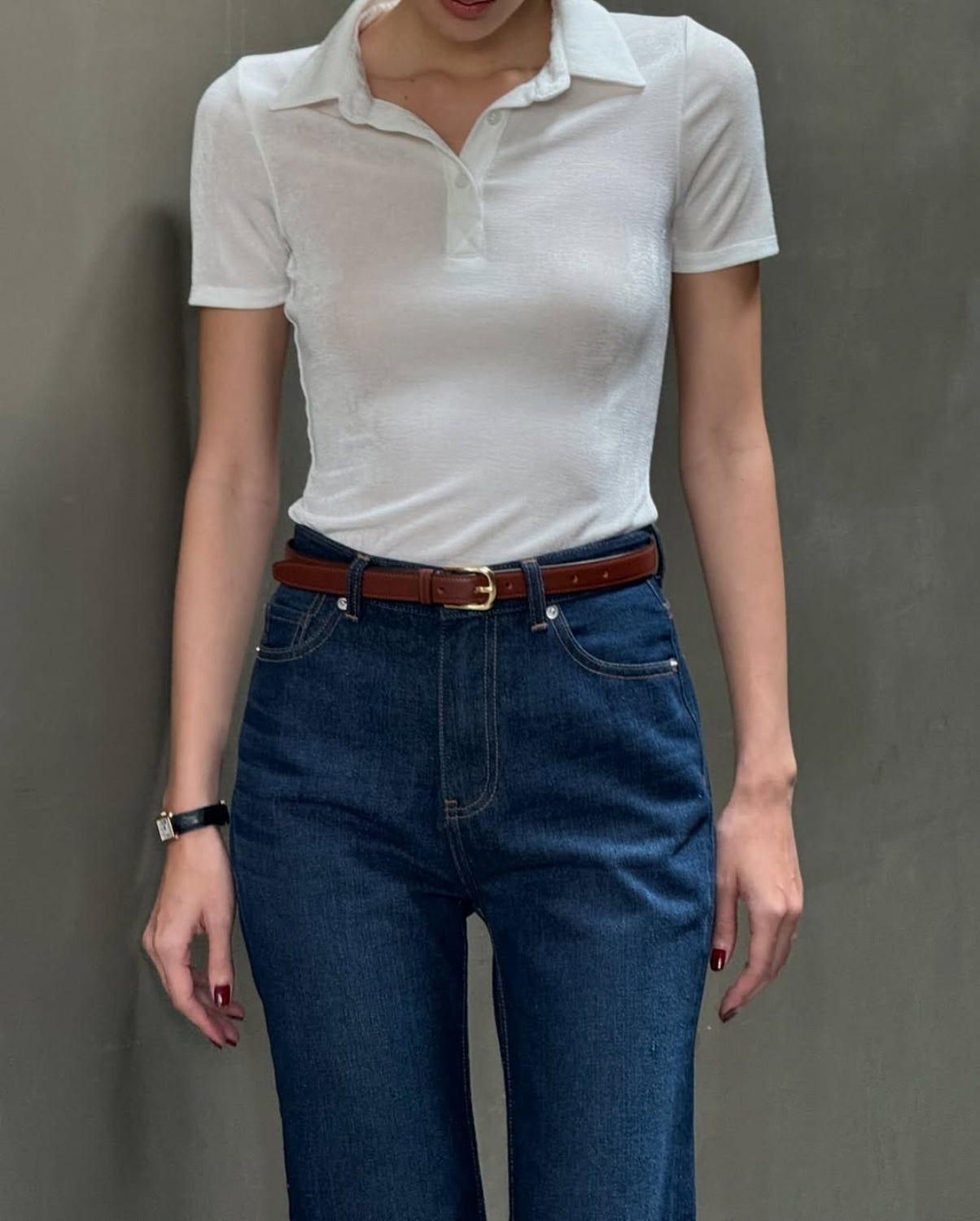SS25 Elevated Office - Classic Short Sleeve Polo in White Bizu