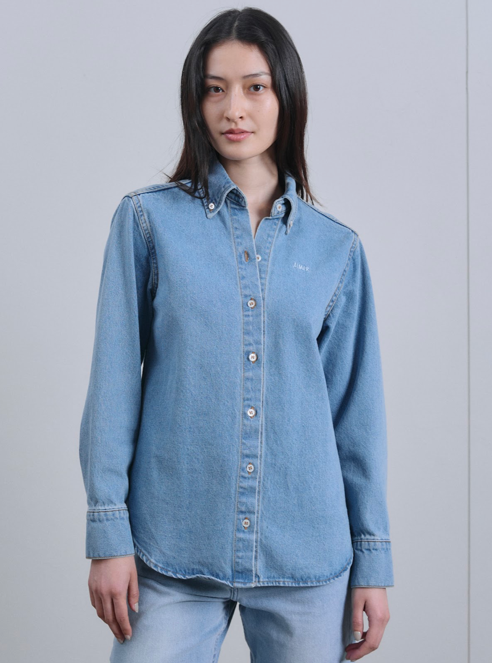 AIMER - Essential Regular Fit Shirt in Light Denim