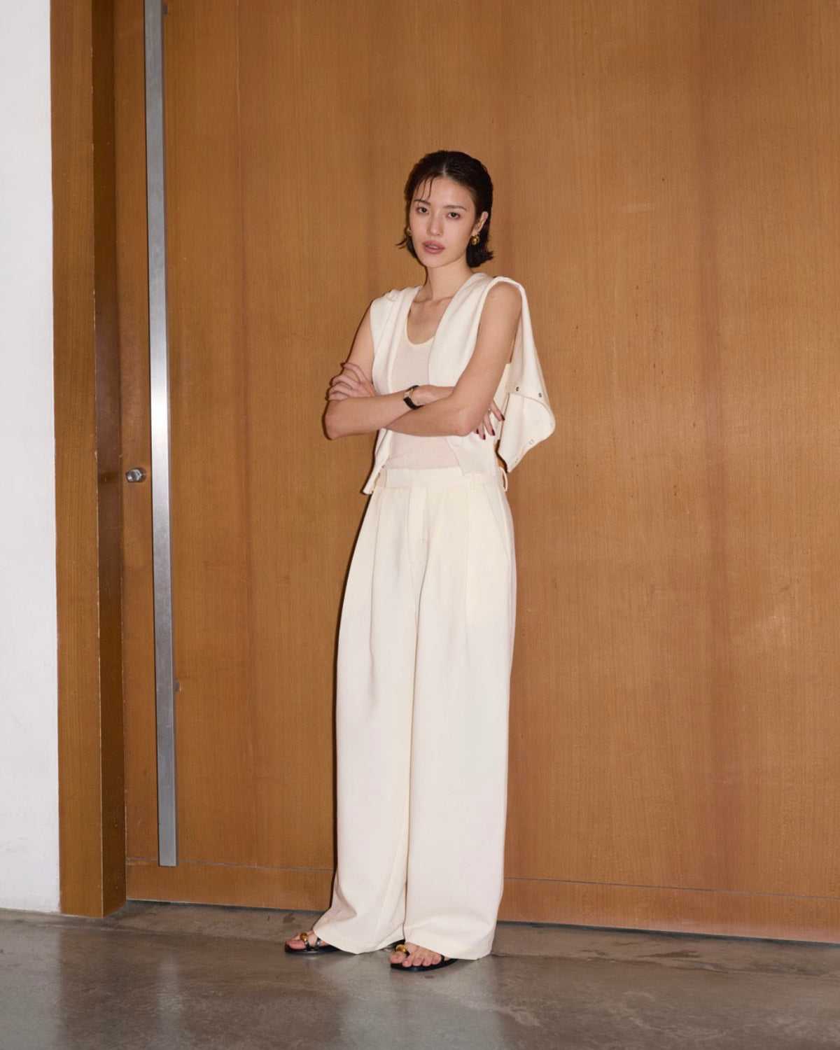 SS25 Elevated Office - Oversized Trousers in White