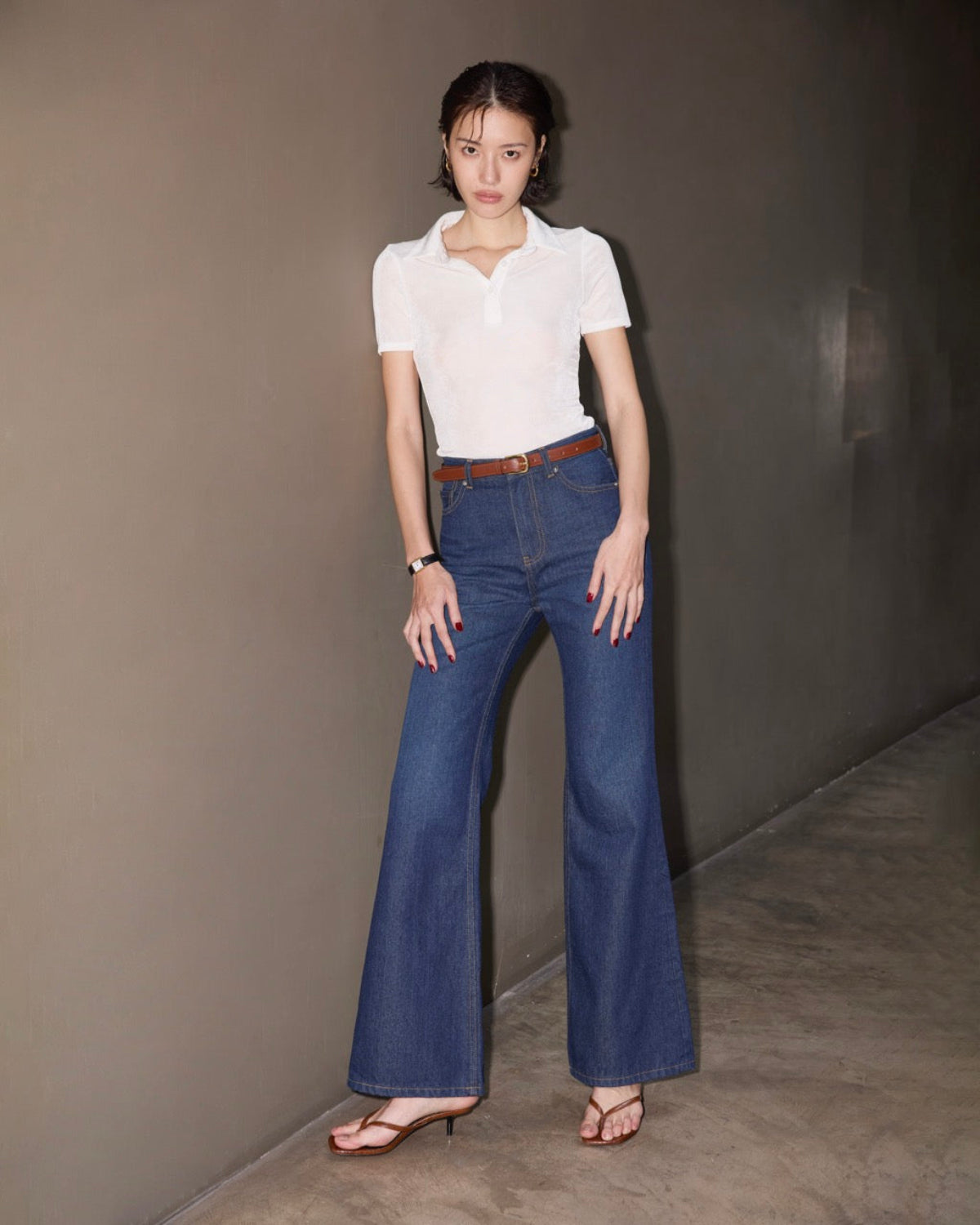 SS25 Elevated Office - Classic Short Sleeve Polo in White Bizu