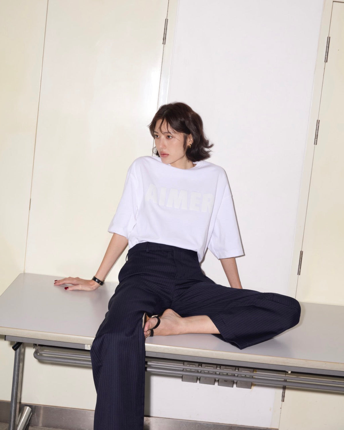 AIMER - Logo T-Shirt Tone on Tone in White