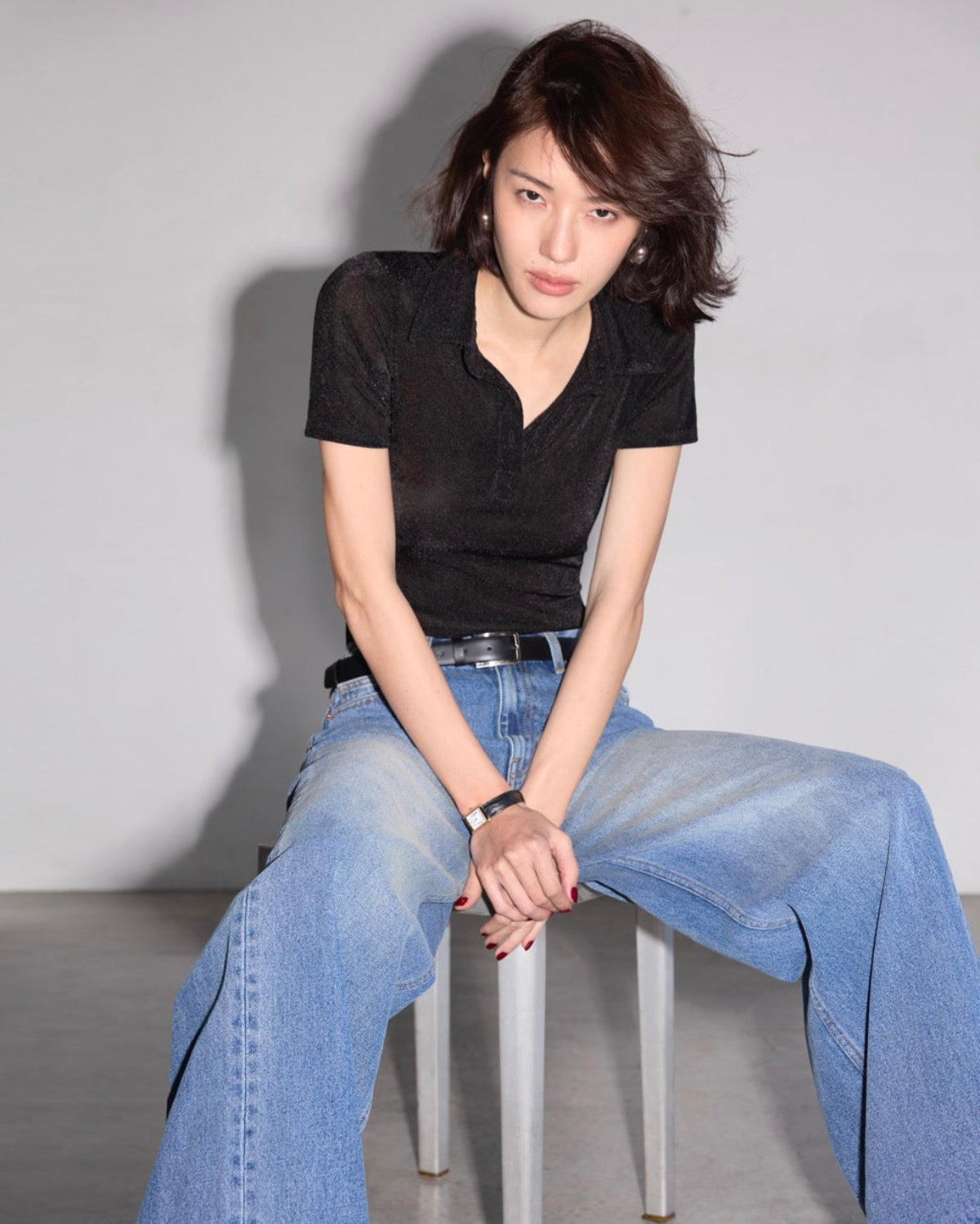 SS25 Elevated Office - Classic Short Sleeve Polo in Black Bizu