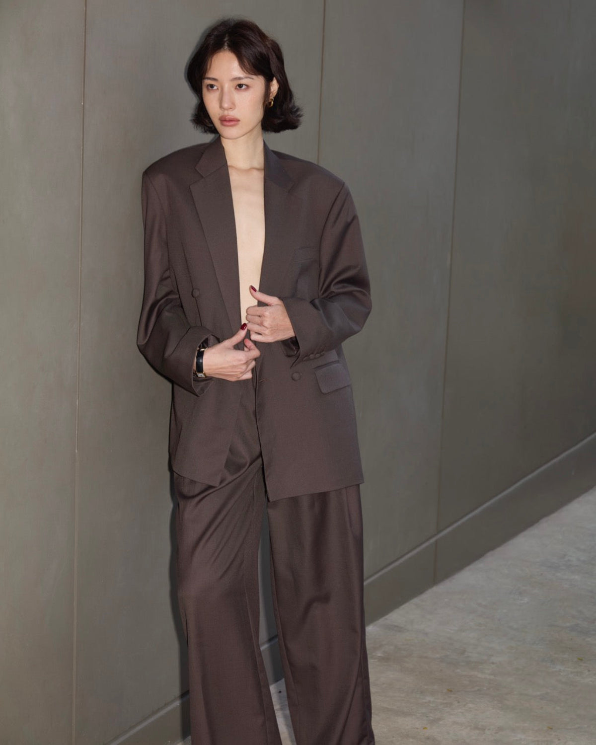 SS25 Elevated Office - Double Breasted Suit in Dark Brown