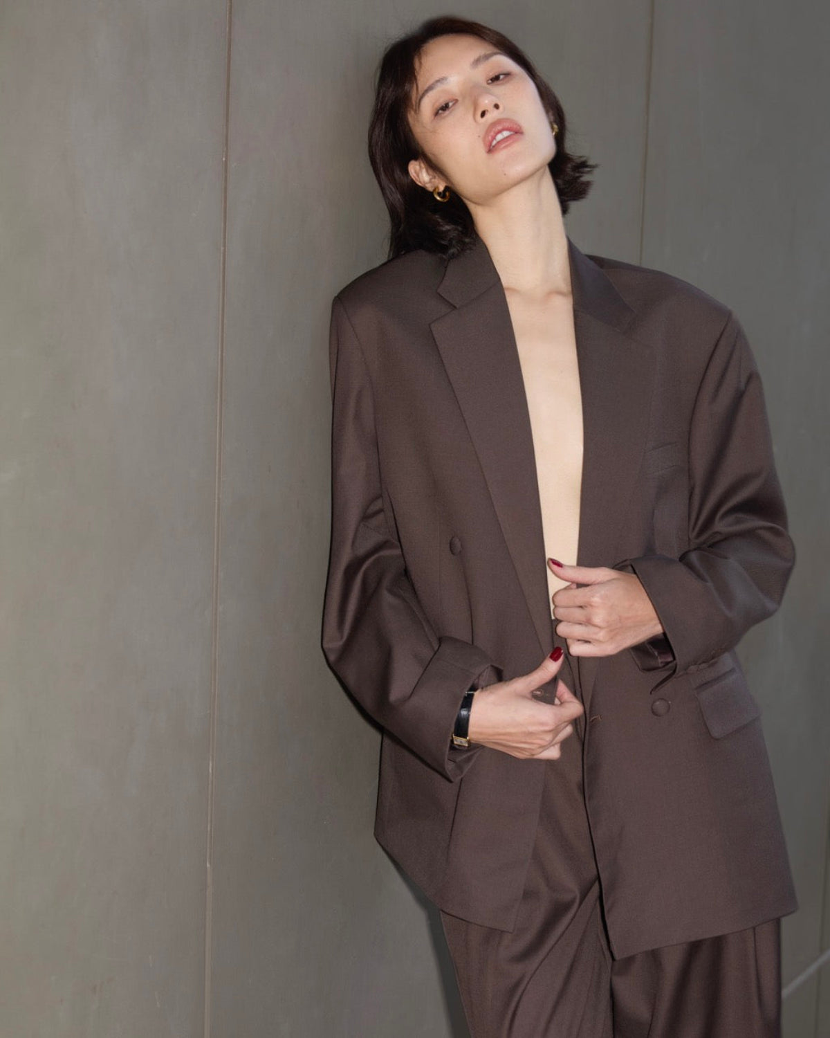 SS25 Elevated Office - Double Breasted Suit in Dark Brown